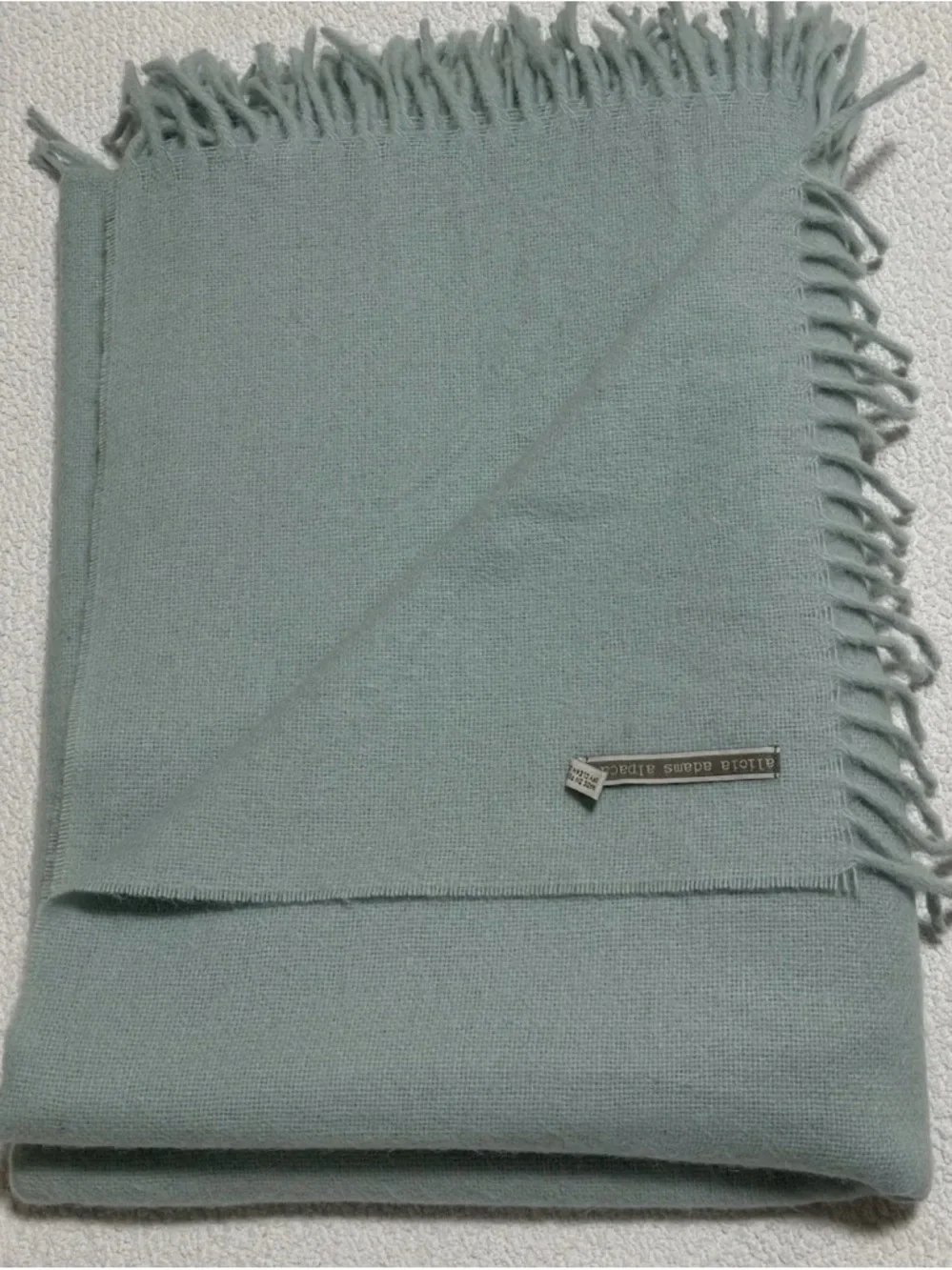 Patmos Throw By Alicia Adam’s Alpaca Blanket Cover Shawl in Aqua Solid Color